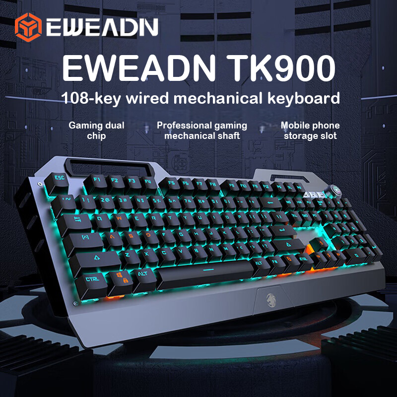 Pc Gaming Uk - Clavier mécanique EWEADN TK900, rechargeable par