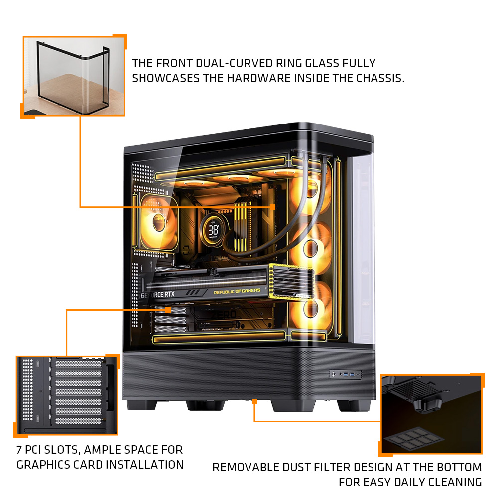 Boîtier PC ATX JONSBO TK-5 Bla - Pc Gaming Jonsbo avis et prix