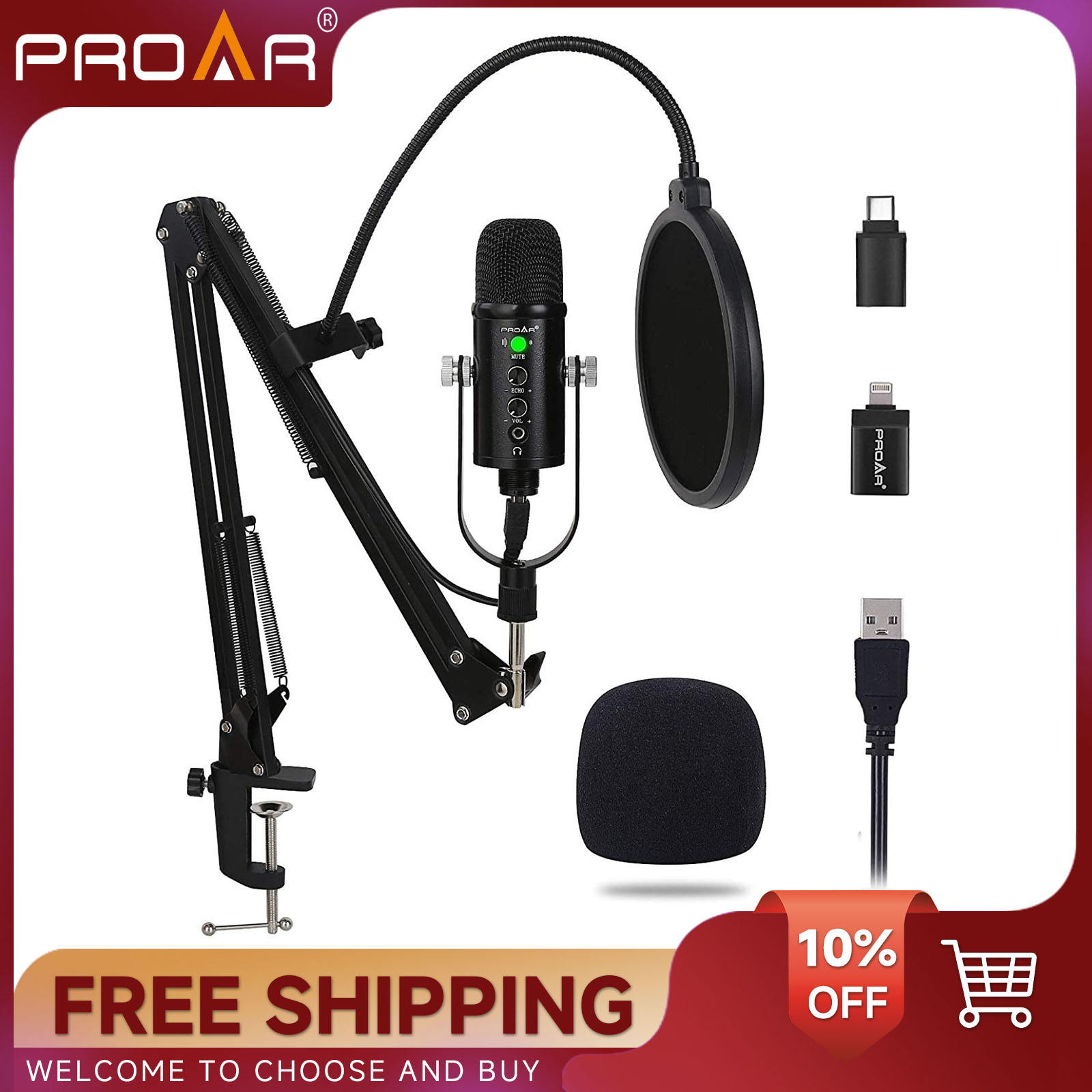 Microphone à condensateur USB  - Pc Gaming Youtuber avis et prix