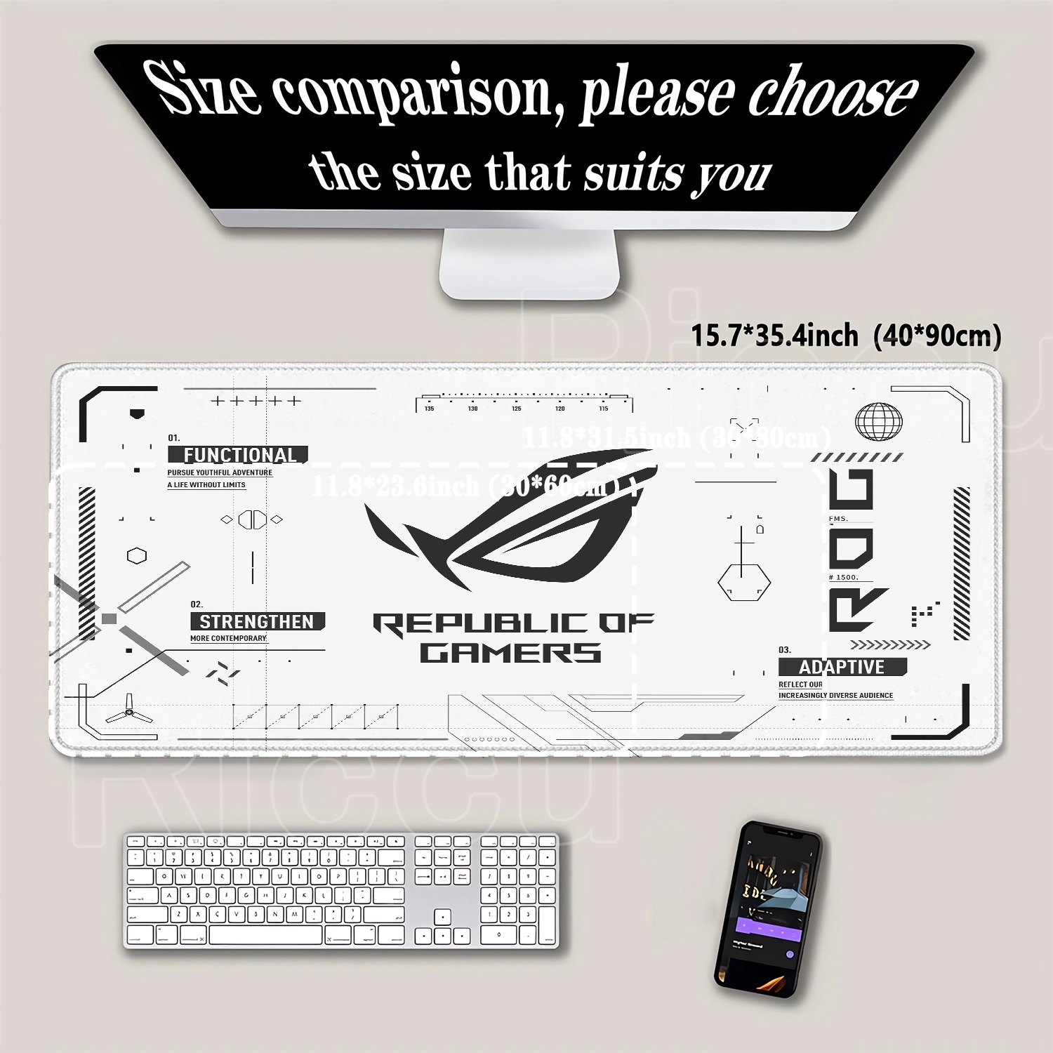 Grand tapis de souris de jeu R - Pc Gaming Rog avis et prix