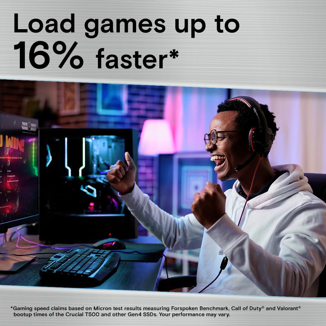 Crucial T500 1TB Gen4 NVMe M.2 - Pc Gaming Website avis et prix
