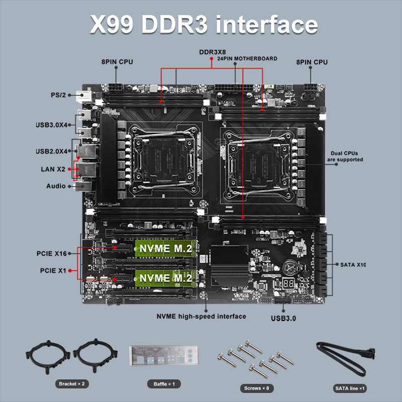 X99 carte mère CPU double pris - Pc Gaming Xeon avis et prix